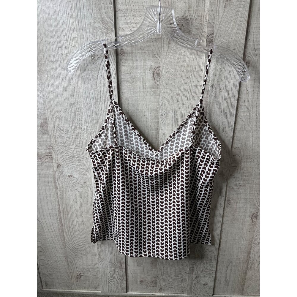A New Day Womens XS Brown & White Patterned Sleeveless Camisole Top Cami - Picture 2 of 7
